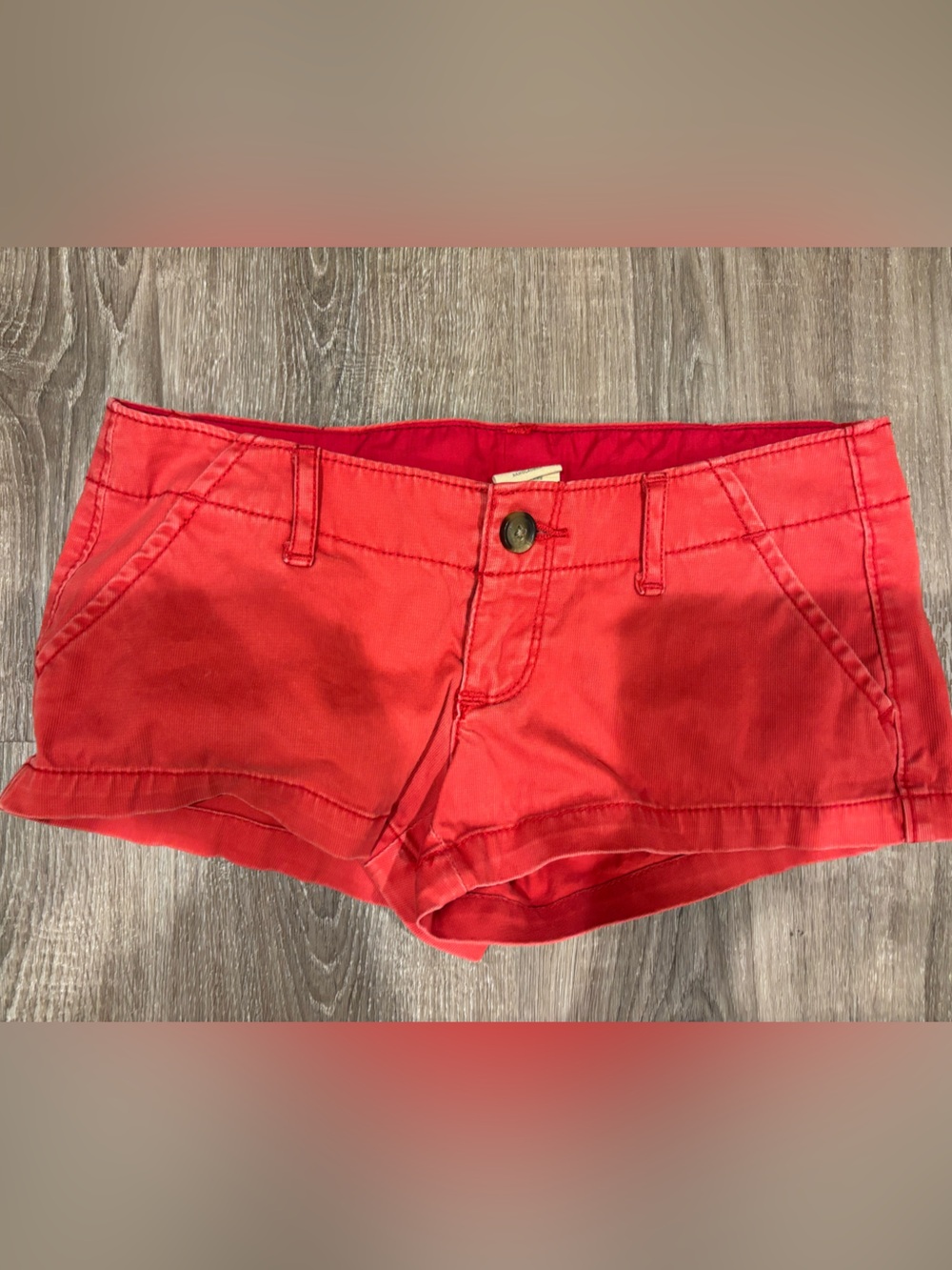 Holister Red Women's shorts micro short summer 2000’s vintage